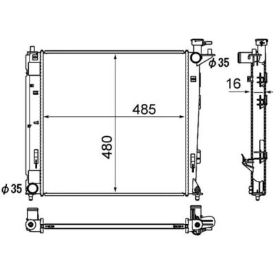 Bilde av MAHLE ORIGINAL CR 1893 000S Radiator 485 480 16 Kjøleribber loddet