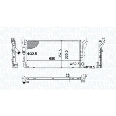 Bilde av MAGNETI MARELLI 350213202900 Radiator 680 335,5 22 Kjøleribber loddet