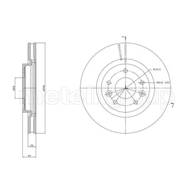 Bilde av METELLI 23 1762C Bremseskiver 296,0 26,0 5 68,0 ventilert spraylakkert NISSAN: Leaf I, Qashqai 2, X Trail, RENAULT: Kadjar
