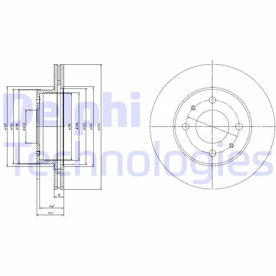 Bilde av DELPHI BG3946 Bremseskiver 234 18 4 ventilert oljet ubehandlet uten hjullager, ABS sensorring