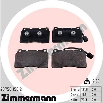 Bilde av ZIMMERMANN 23756.155.2 Bremseklosser inkl. slitasjevarselkontakt Bildet viser leveranseinnholdet ALFA ROMEO: Giulietta Hatchback