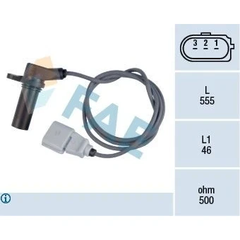 Bilde av Turtallssensor, motormanagement, seat,skoda,vw, 038 957 147 B, E