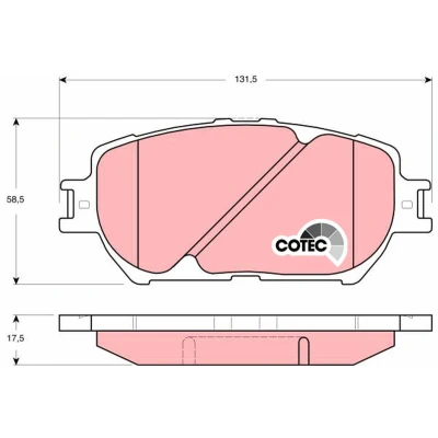 Bilde av TRW COTEC GDB3314 Bremseklosser ikke klargjort for slitasjeindikator LEXUS: IS 2, GS III, TOYOTA: Camry V Sedan