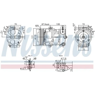 Bilde av NISSENS 890663 Kompressor 5SL12C 12V PAG 46 YF R134a, R1234yf OPEL: Corsa E Hatchback