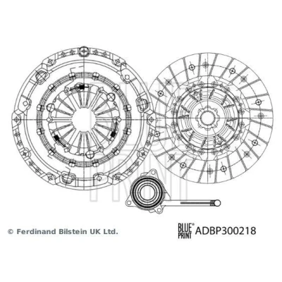 Bilde av BLUE PRINT ADBP300218 Clutch tre deler med sentral utkobling, syntetisk fett 241mm VOLKSWAGEN: Golf 7, Passat B7 Variant, 7 Variant
