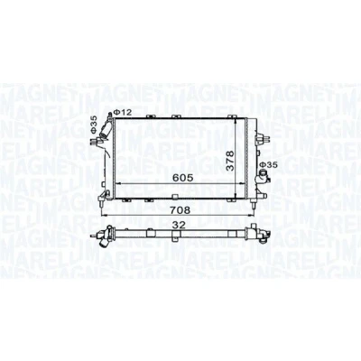 Bilde av MAGNETI MARELLI 350213153400 Radiator 605 378 23 Kjøleribber satt sammen mekanisk OPEL: Zafira A, Astra H Caravan, GTC