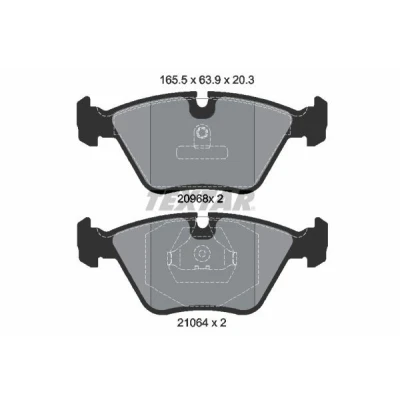 Bilde av TEXTAR 2096801 Bremseklosser klargjort for slitasjeindikator BMW: 5 Sedan, 3 Z3 Roadster