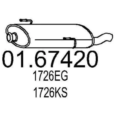 Bilde av MTS 01.67420 Sluttlyddemper 730 PEUGEOT: 206 Hatchback