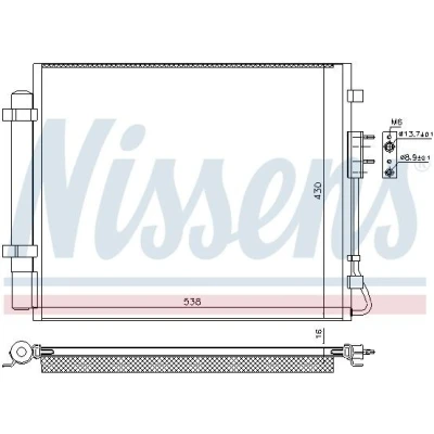 Bilde av NISSENS 940821 Kondensator med tørker Aluminium 538 R 134a