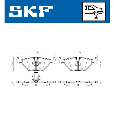 Bilde av SKF VKBP 90561 Bremseklosser klargjort for slitasjeindikator