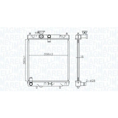 Bilde av MAGNETI MARELLI 350213176400 Radiator 380 358 16 Kjøleribber loddet