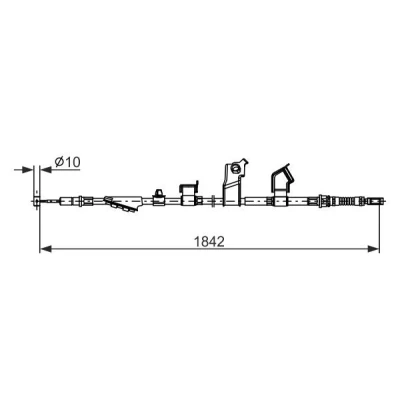 Bilde av BOSCH 1 987 482 911 Bremsekabel 1842, 1668 HONDA: CIVIC 8 Hatchback