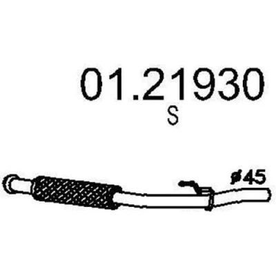 Bilde av MTS 01.21930 Eksosrør 850mm foran for midtre eksospotte PEUGEOT: 206 Hatchback