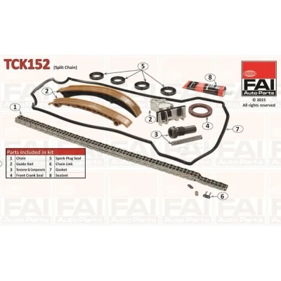 Bilde av FAI AutoParts TCK152 Registerkjedesett med tetning, uten tannhjul dupleks, Rullekjede MERCEDES BENZ: ML Klasse, W124 Stasjonsvogn, E Klasse Sedan