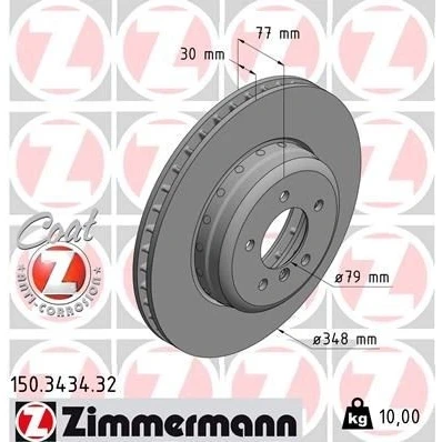 Bilde av ZIMMERMANN FORMULA F COAT Z 150.3434.32 Bremseskiver 348 30 6/5 5 120 innvendig ventilert, todelt bremseskive belagt høy karbon BMW: Touring