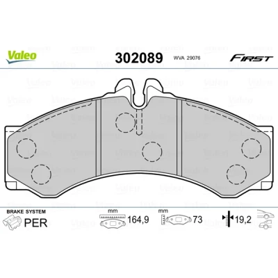 Bilde av VALEO 302089 Bremseklosser ekskl. slitasjevarselkontakt med antihyle blikk MERCEDES BENZ: Sprinter 4 T Van, 3 Minibuss