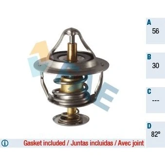 Bilde av FAE 5322582 Termostat 82 med tetning TOYOTA: Avensis III Stasjonsvogn, Land Cruiser Prado 90, II Station Wagon, MITSUBISHI: L200 Pick up