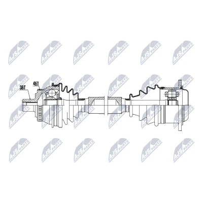 Bilde av Drivaksel, Framaksel høyre, audi a6 c5, c5 avant, 4B0407272C, 4B0407272M