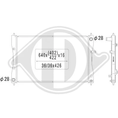 Bilde av DIEDERICHS DCM2512 Radiator Aluminium 640 405 16 Climate