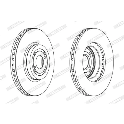 Bilde av FERODO PREMIER DDF1461C Bremseskiver 275 25 4 ventilert belagt uten skruer TOYOTA: Corolla IX Hatchback, Station Wagon, Verso