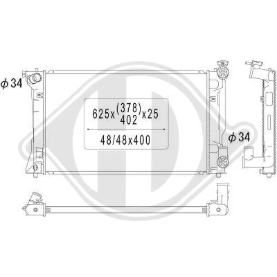 Bilde av DIEDERICHS DCM3254 Radiator 624 378 25 Climate TOYOTA: Avensis II Station Wagon