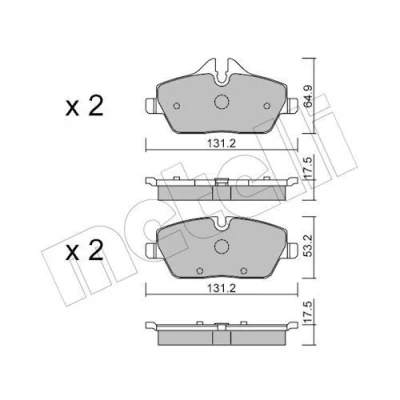 Bilde av Bremseklosser sett, Framaksel, bmw,mini, 34 10 6 884 263, 11 2 288 854, 855, 289 143, 145, 76