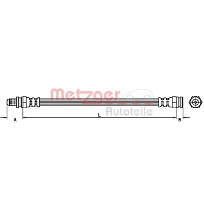Bilde av METZGER 4114090 Bremseslange 335 M10x1 SF