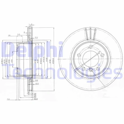Bilde av DELPHI BG3870 Bremseskiver 310 24 5 ventilert oljet ubehandlet uten hjullager, ABS sensorring BMW: Touring, Sedan