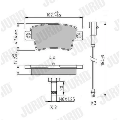 Bilde av JURID 573345J Bremseklosser inkl. slitasjevarselkontakt FIAT: Punto Evo Hatchback
