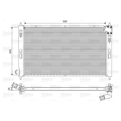 Bilde av VALEO 701577 Radiator Aluminium 408 698 26 uten kjølemiddelregulator Kjøleribber loddet MITSUBISHI: Outlander 2 SUV, ASX SUV