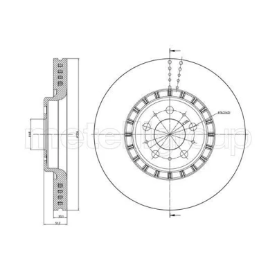 Bilde av METELLI 23 0974C Bremseskiver 336,0 30,0 5 68,0 ventilert spraylakkert VOLVO: XC90 I