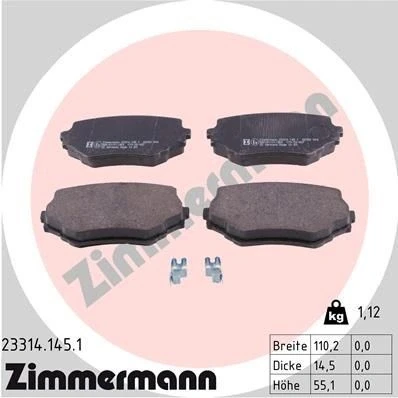 Bilde av ZIMMERMANN 23314.145.1 Bremseklosser med akustisk slitasjevarsel Bildet viser leveranseinnholdet SUZUKI: Grand Vitara 1 SUV, I SUV