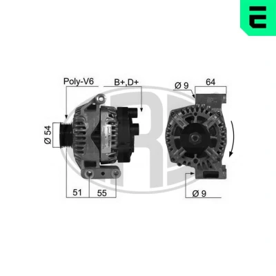 Bilde av ERA 210406A Dynamo 14V 75A FIAT: 500 Hatchback, Punto Evo Grande ALFA ROMEO: MiTo, FORD: KA Hatchback