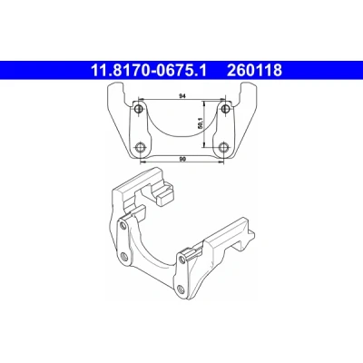 Bilde av ATE 11.8170 0675.1 Bremsecaliper Feste Holder VOLVO: XC90 I