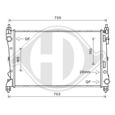 Bilde av DIEDERICHS DCM2012 Radiator Aluminium 620 395 16 Climate