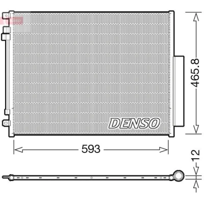 Bilde av DENSO DCN01005 Kondensator med tørker 593x465.8x12 R 134a 593