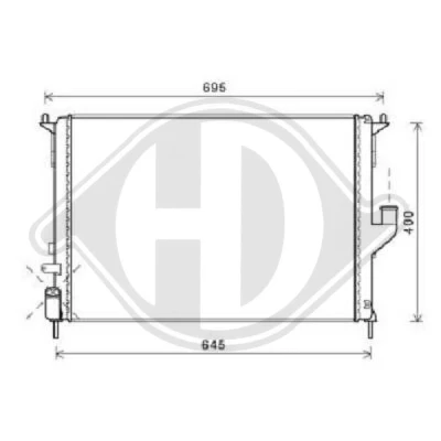 Bilde av DIEDERICHS DCM2962 Radiator 582mm 405mm 16mm Climate