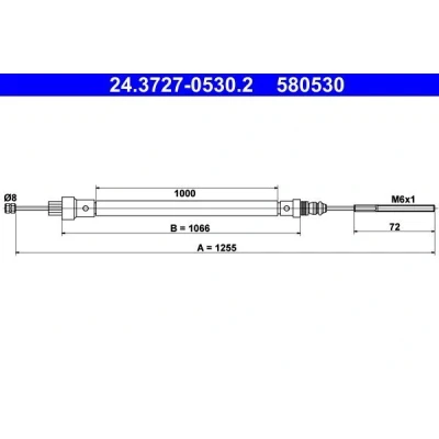 Bilde av ATE 24.3727 0530.2 Bremsekabel 1255