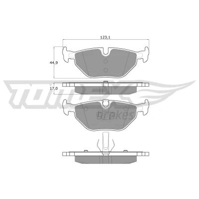 Bilde av TOMEX brakes TX 13 17 Bremseklosser bakaksel klargjort for slitasjeindikator BMW: 3 Touring, Sedan, Coupé, SAAB: 9 5 Stasjonsvogn, Sedan