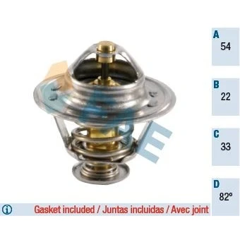 Bilde av FAE 5304182 Termostat 82 med tetning OPEL: Combo C Varebil / Stasjonsvogn, Astra H Caravan, G Caravan