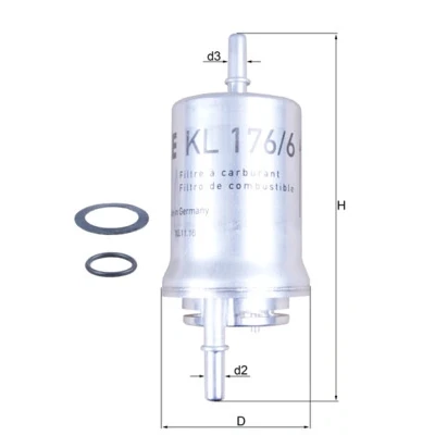 Bilde av Drivstoffilter MAHLE ORIGINAL KL 176/6D