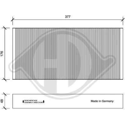 Bilde av DIEDERICHS DCI1152 Kupéfilter Karbonfilter 377 176 48 Climate PEUGEOT: Expert II Tepee, Van, FIAT: Scudo II, Van