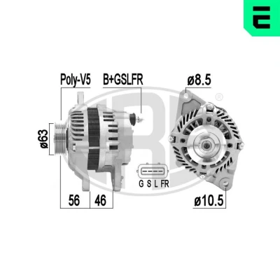 Bilde av ERA 209350A Dynamo 14V 85A MITSUBISHI: COLT 6, Lancer 8