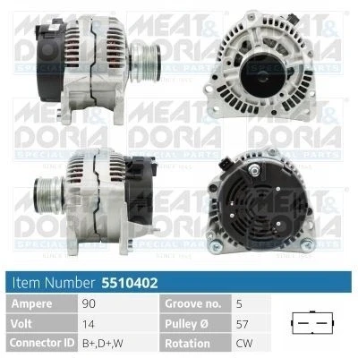 Bilde av MEAT &amp; DORIA 5510402 Dynamo 14V 90A SKODA: Felicia 1 Pickup