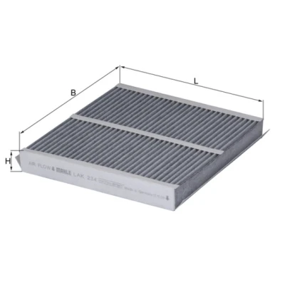 Bilde av MAHLE ORIGINAL LAK 234 Kupéfilter Karbonfilter 231,0, 233,0, 233 246, 247 30,0, 31,0 VOLVO: V60 I, MITSUBISHI: Outlander 2 SUV