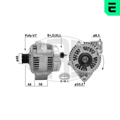 Bilde av ERA 209680A Dynamo 14V 120A JAGUAR: XJ Sedan, XK 8 Cabrio