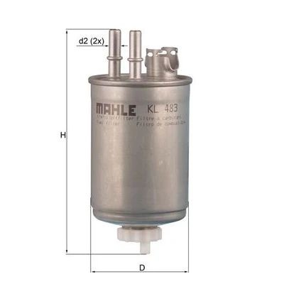 Bilde av MAHLE ORIGINAL KL 483 Drivstoffilter ledningsfilter 10 9,9 FORD: Transit Connect Mk1 Van, Focus Hatchback