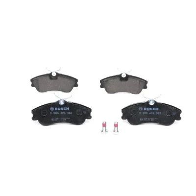 Bilde av BOSCH 0 986 424 583 Bremseklosser Low Metallic med montageanvisning, antihyle blikk, skruer PEUGEOT: 206 Hatchback, Partner Origin Van