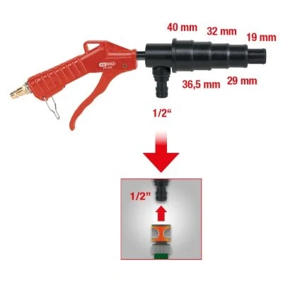 Bilde av KS TOOLS 515.1216 Trykkluftpistol 19, 29, 32, 36,5, 40 1/4 6,3