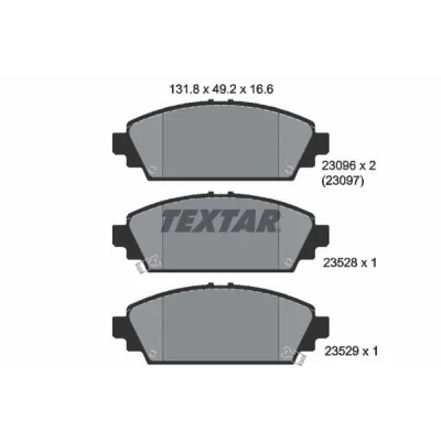 Bilde av TEXTAR 2309601 Bremseklosser med akustisk slitasjevarsel HONDA: CIVIC 7 Hatchback, Accord 6 Limousine